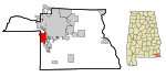 Houston County Alabama Incorporated and Unincorporated areas Taylor Highlighted